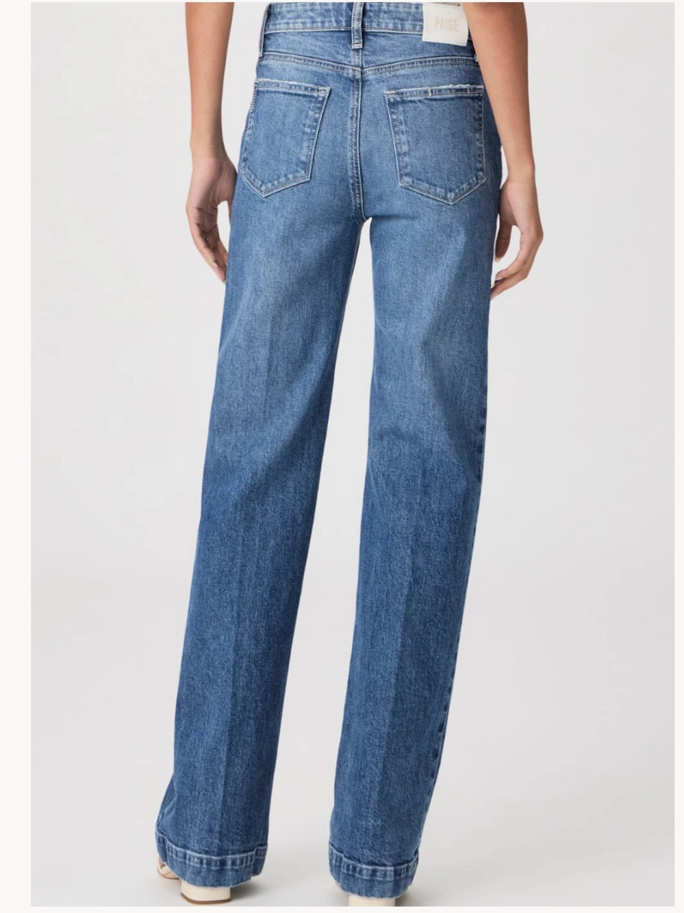 Paige Leenah Wide Leg High Rise Jean Organic Cotton Stretch Size 28 Clean Beauty - Picture 9 of 16